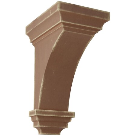 Ekena Millwork 5"W x 5 3/4"D x 10"H Medium Jefferson Wood Vintage Decor Corbel, Weathered Brown CORWD05X05X10JEBR
